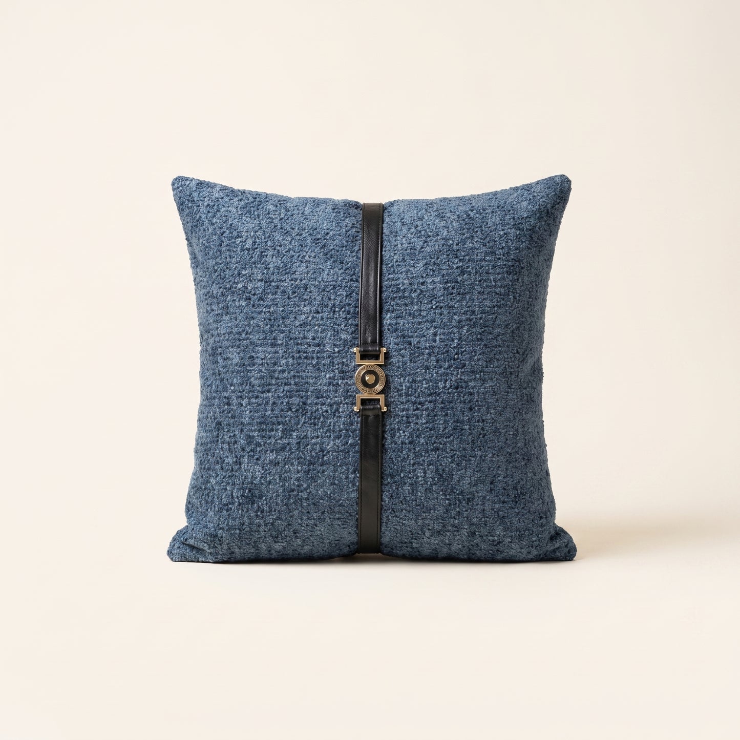 Signature Buckle square cushion cover with decorative buckle detailing