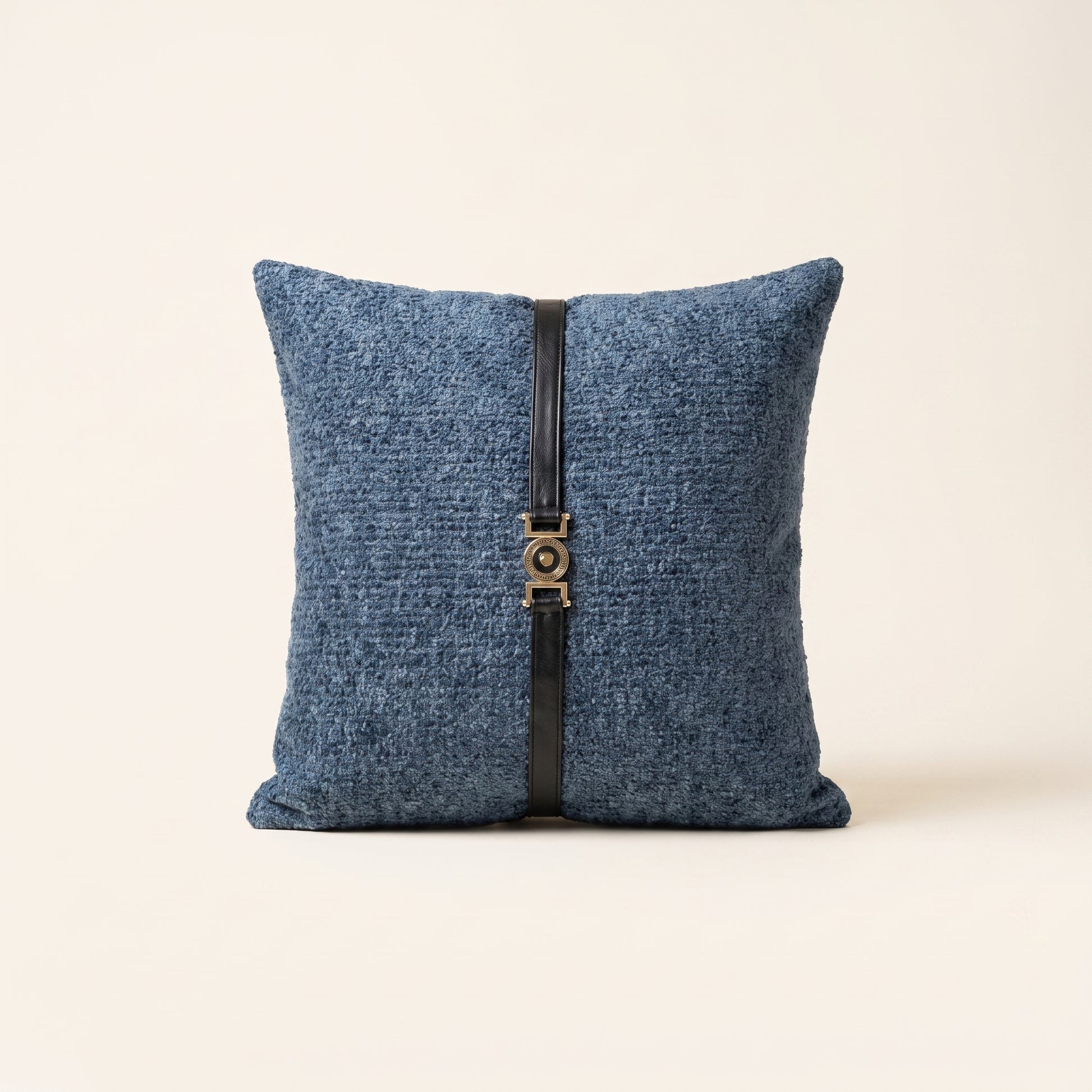 Signature Buckle square cushion cover with decorative buckle detailing