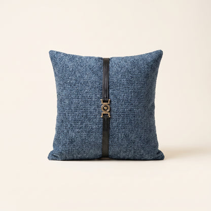 Signature Buckle square cushion cover with decorative buckle detailing