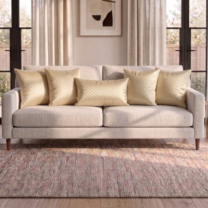 Geometric Sequence cushion cover set styled in a modern living room