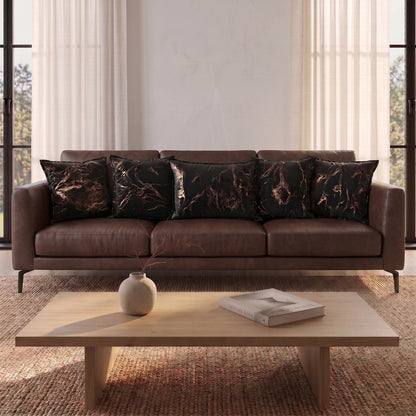 Golden Smoke cushion cover set styled in an elegant neutral interior
