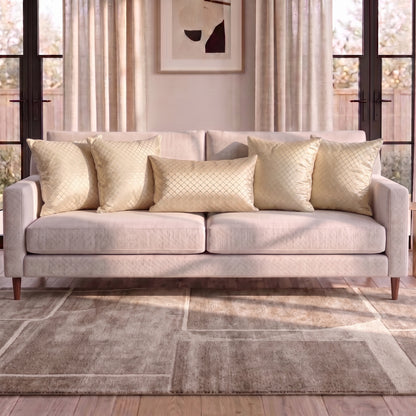 Geometric Sequence cushion cover set styled in a modern living room