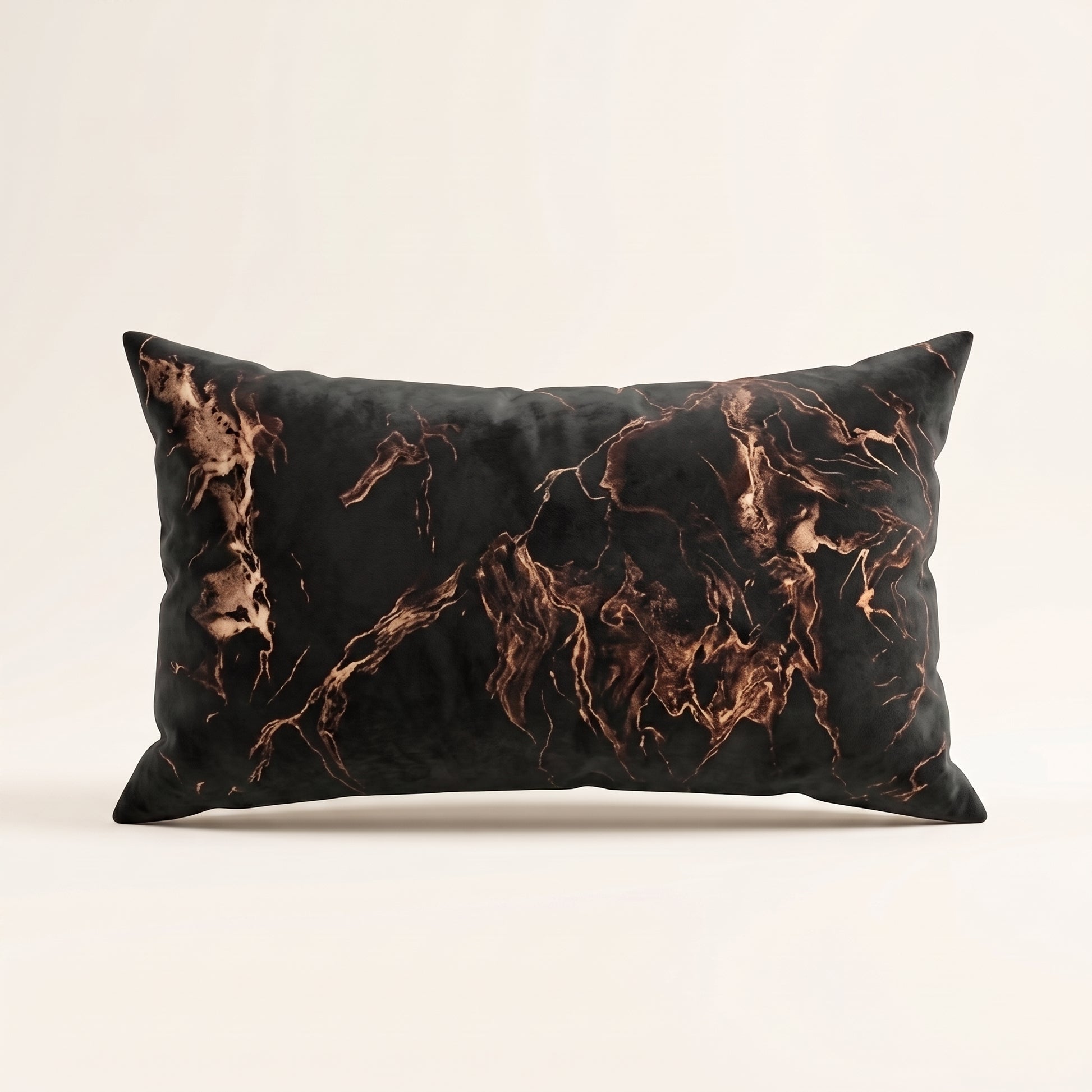 Golden Smoke rectangular lumbar cushion cover with decorative accents