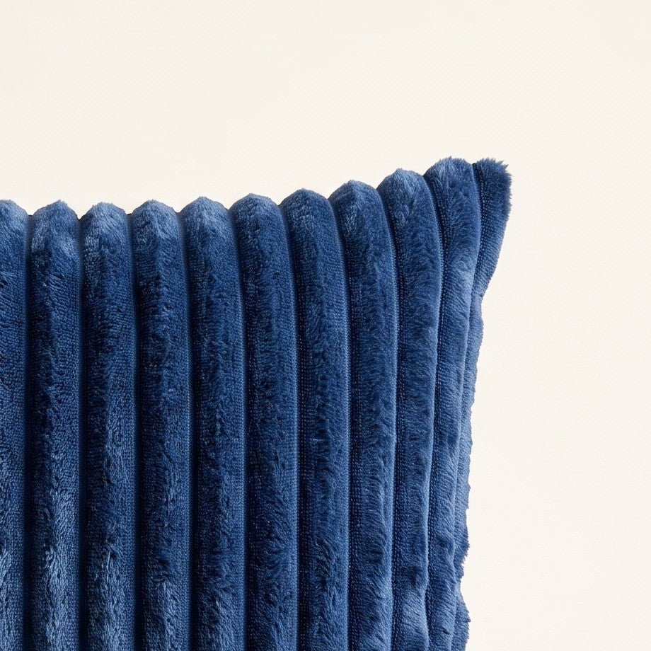 Close-up of Plush Ribbed fabric texture and refined stitching
