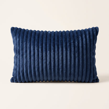 Plush Ribbed rectangular lumbar cushion cover
