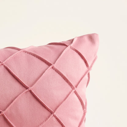 Close-up of Diamond Royale pink fabric, detailing and stitching