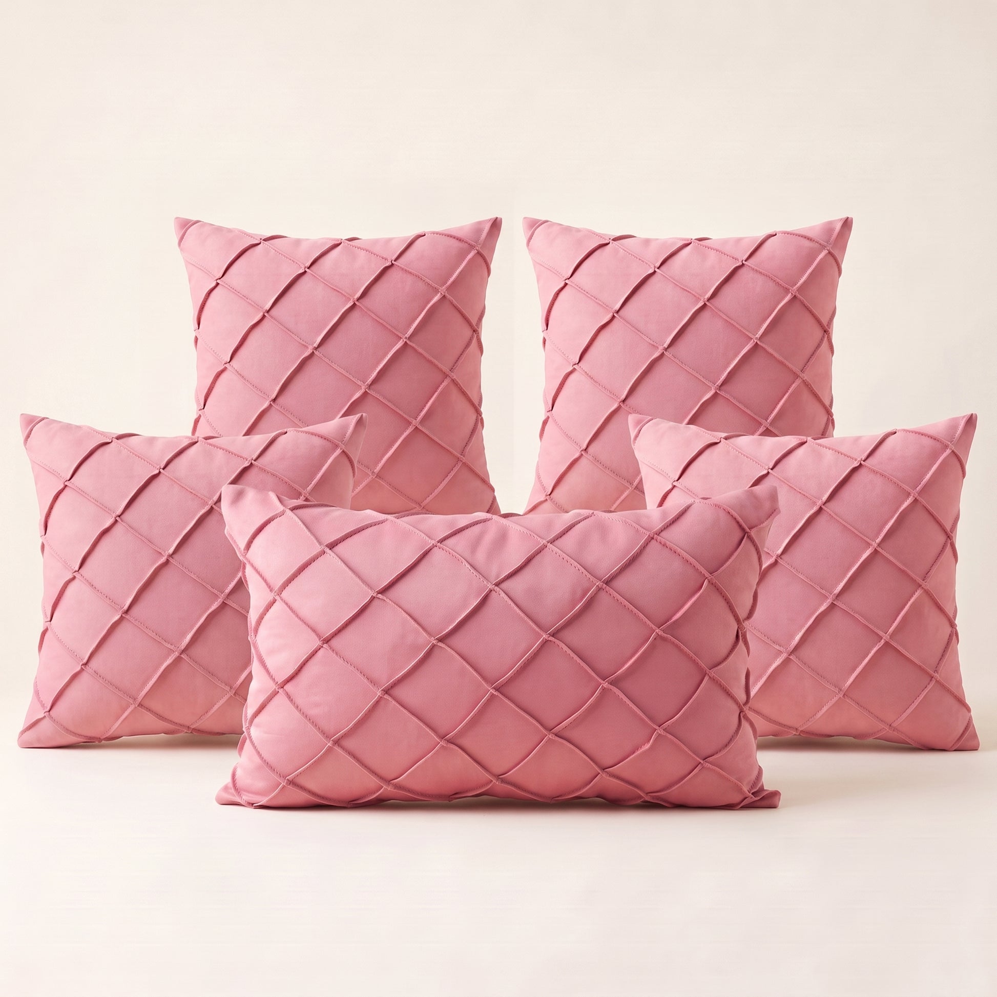 Diamond Royale complete five-piece pink cushion cover set
