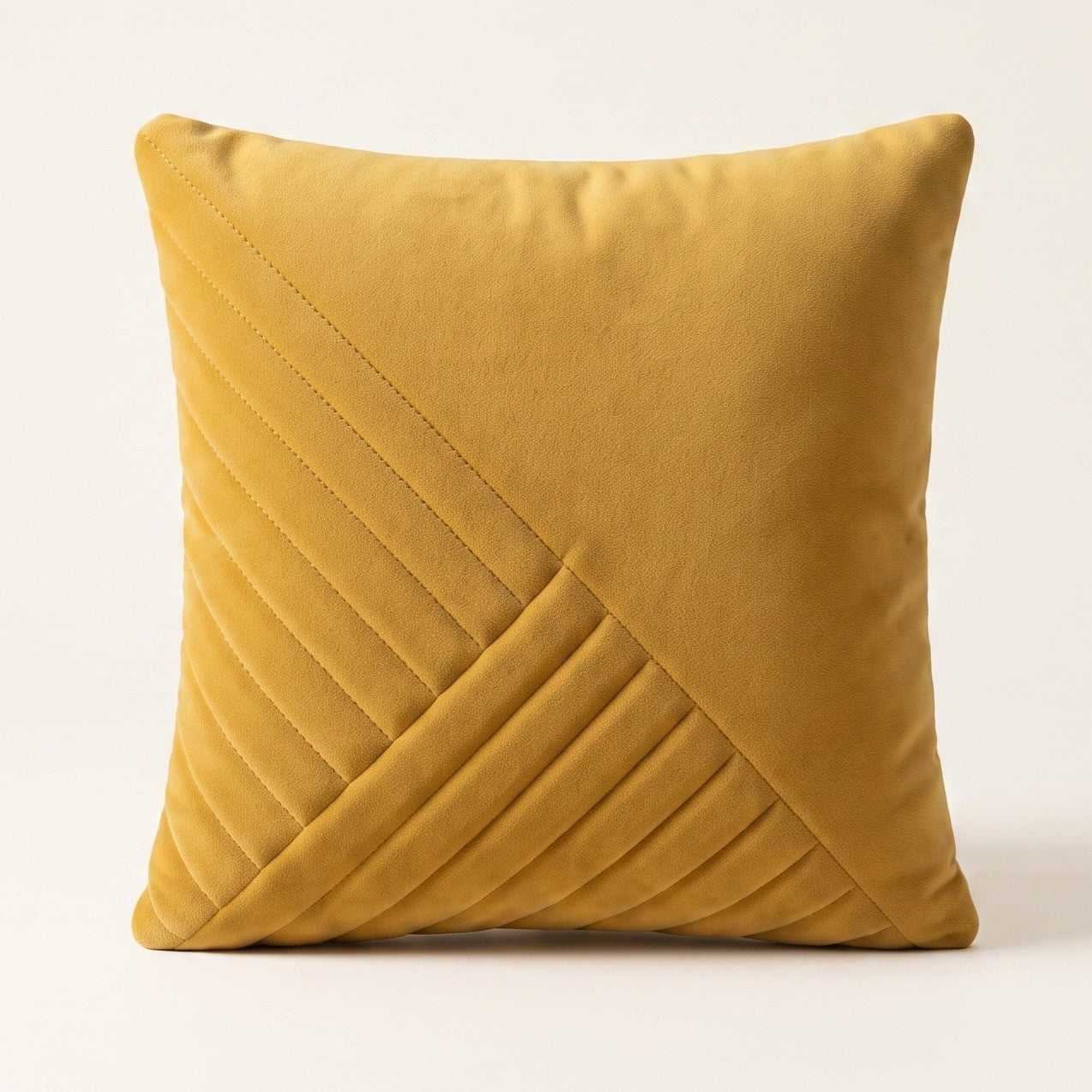 Velvet Vertex coordinated mustard-gold square cushion cover