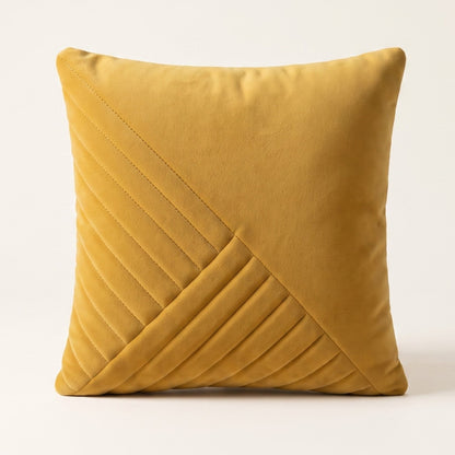 Velvet Vertex coordinated mustard-gold square cushion cover