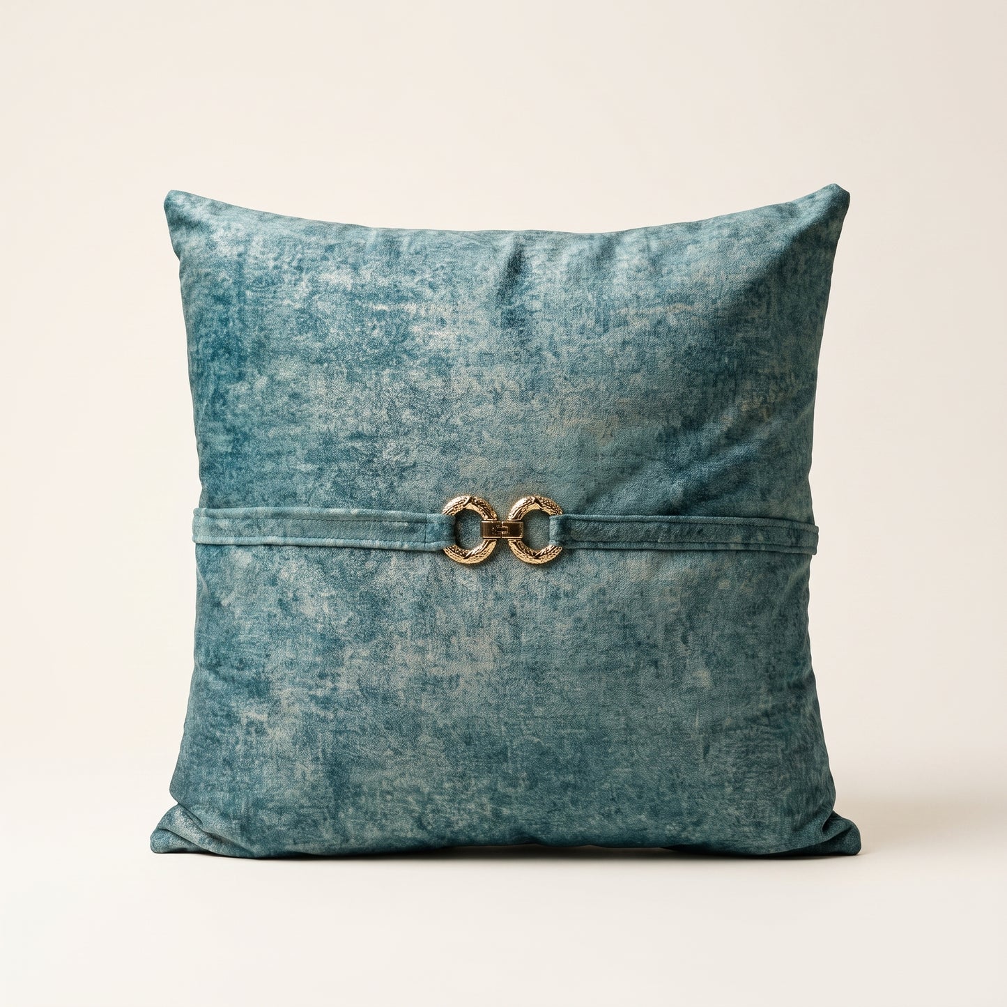 Casa Marina square blue cushion cover with decorative trim